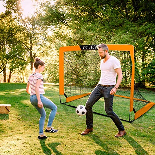 INTEY Soccer Goals, Set of 2- Size 4\'x3\' Portable Foldable Soccer Nets with Carry Bag for Games and Training for Backyard for Kids and Teens