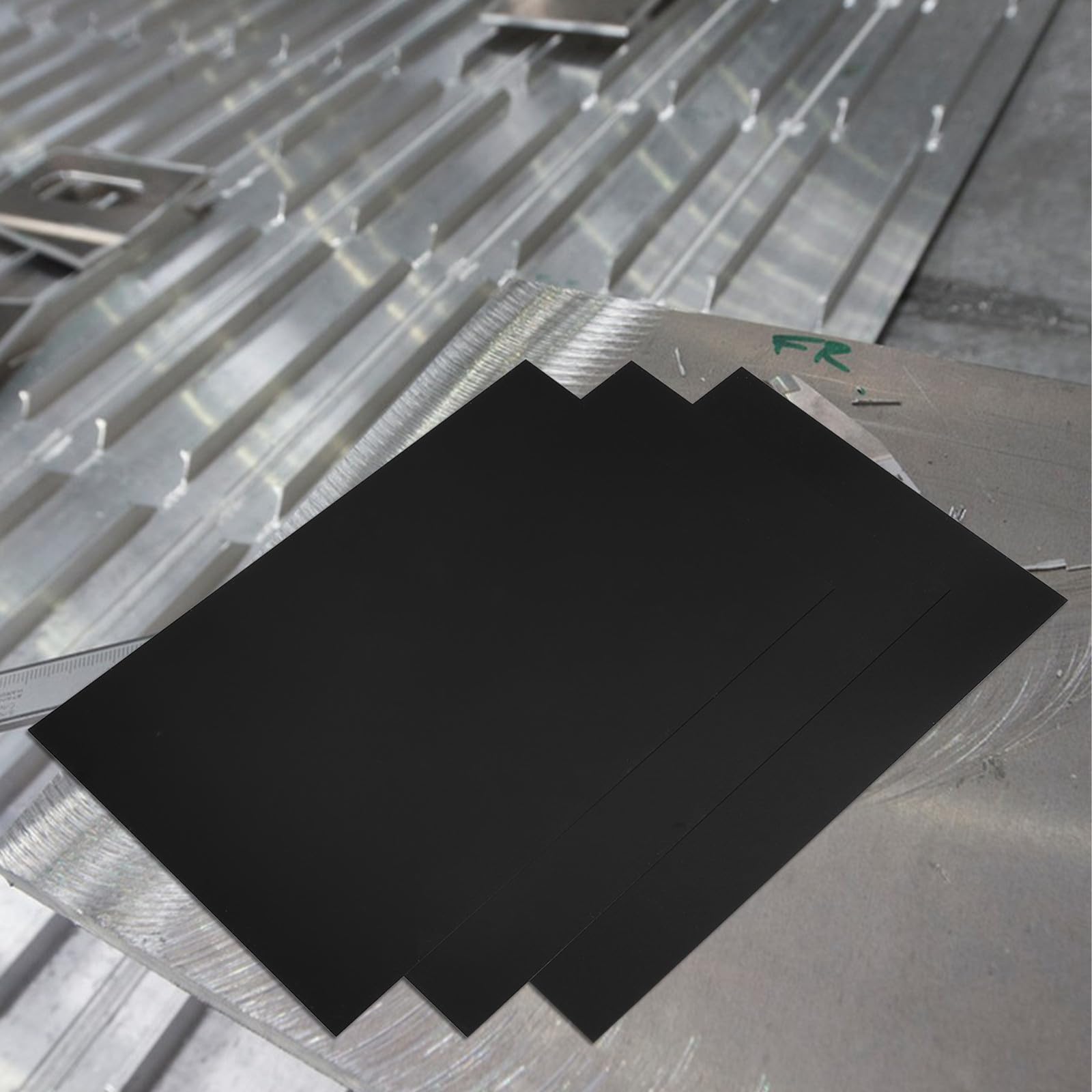 SEWACC Plaques D'aluminium Anodisé Noir 3pcs, Matériau Aluminium 5052 Solide et Résistant à L'usure, pour Gravure et Fabrication de Panneaux Élégants