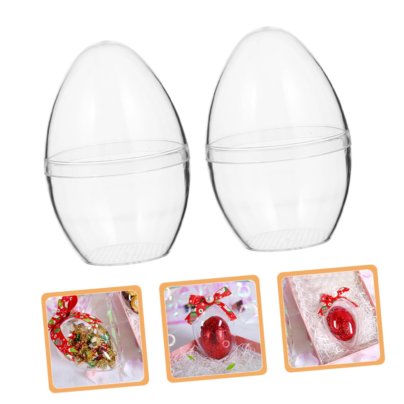 5 Pezzi di Uova di Pasqua in Plastica Trasparente Riempibili Palline Trasparenti per Ornamenti Pasquali Ideali per Scatole di Caramelle Pasquali Forniture per Feste Primaverili E