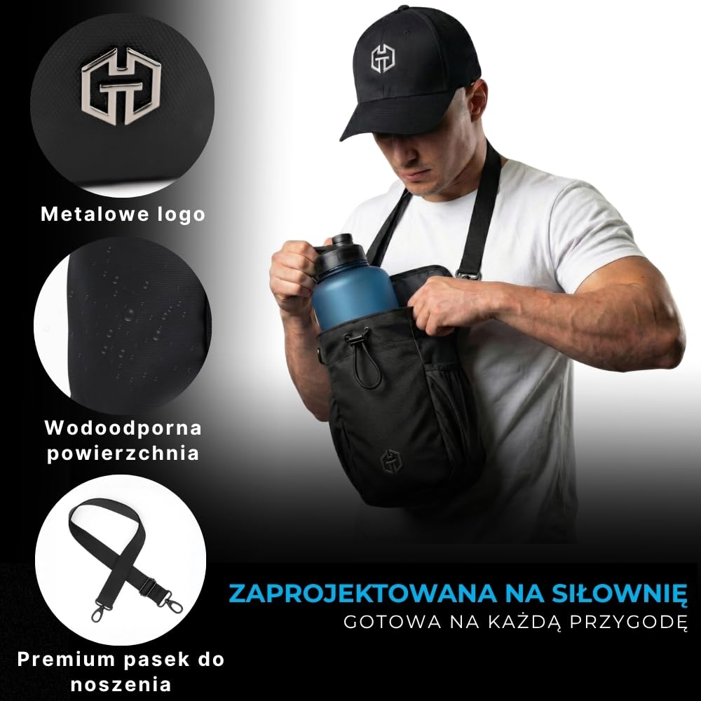 Magnetyczna torba sportowa z uchwytem na butelkę o pojemności 1,5 l, kompaktowa torba do treningu, sportu i codziennego użytku