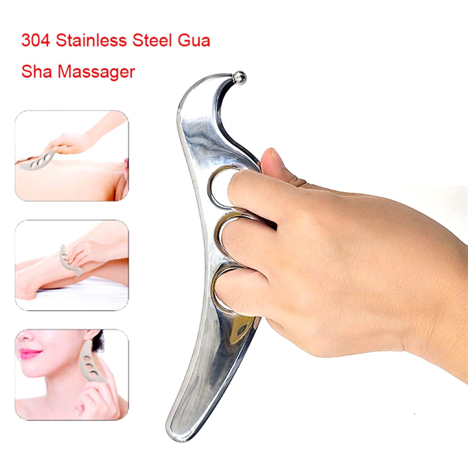 MOBYAT Herramienta de masajeador de Placa Gua Sha Guasha de Acero Inoxidable, rascador de Terapia física, máquina de Masaje de meridianos musculares Sueltas, Herramienta de Tabla de SPA, 1 Uds.