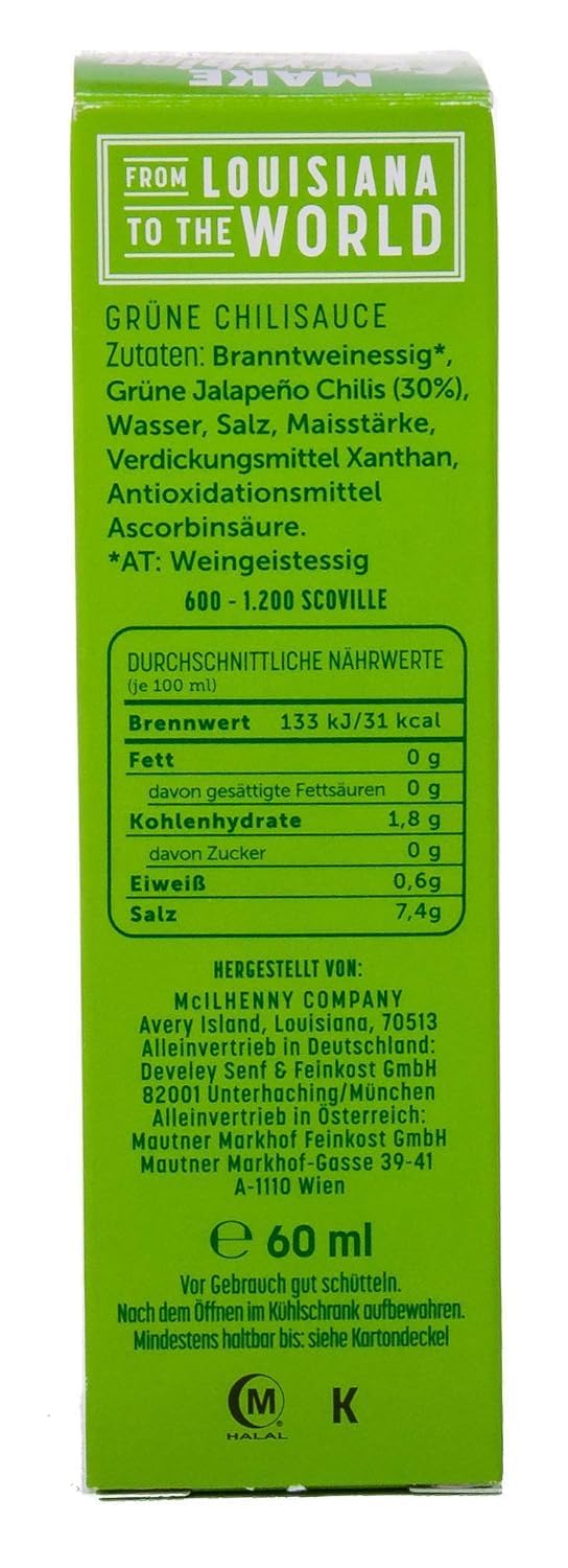 Tabasco Salsa calda Jalapeño verde, 57 ml, confezione da 6