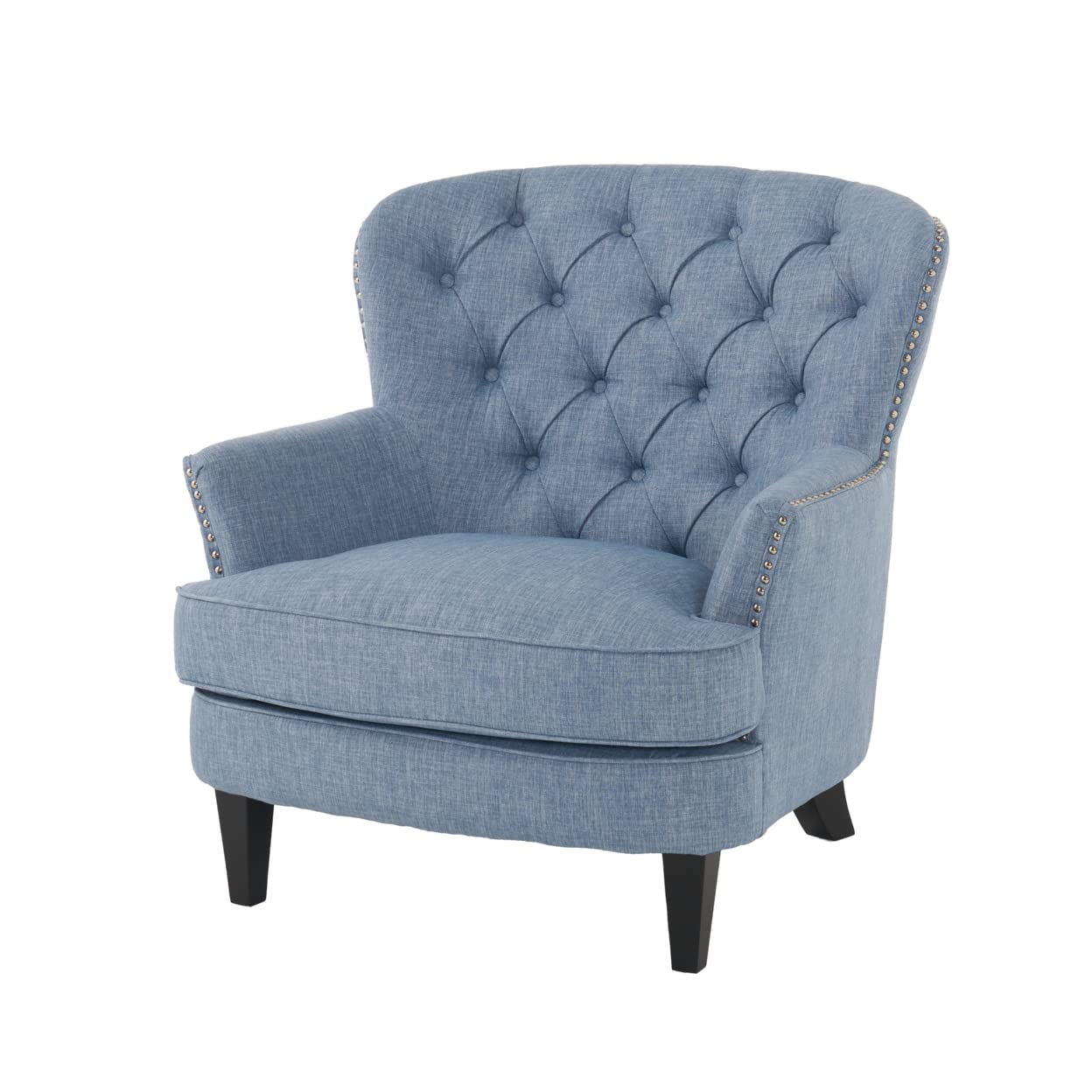 Christopher Knight Home Tafton Fabric Club Chair, Light Blue