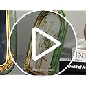 8x10 Vintage Picture Frame, Green Vintage Arch Frames, Ornate Gold Flower Textured Hand-Crafted Resin with Glass Front Antique Photo Frame for Wall and Tabletop Display