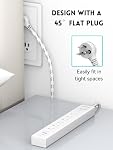 PLUGTUL Surge Protector Power Strip with USB Ports - 6FT Extension Cord with Multiple Outlets, Flat Plug, Wall Mount, USB A+ C, 980 J, Overload Surge Protection for Home Office White, CETL Listed