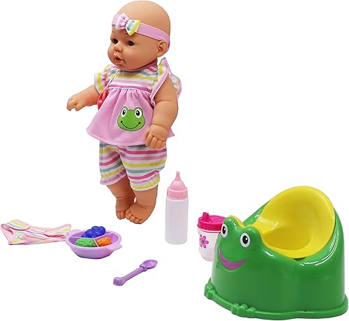 Miniatura 5 de Dream Collection, Juego de cuidado de muñecas recién nacidas con orinal de entrenamiento, muñeca de bebé realista y accesorios para juego de