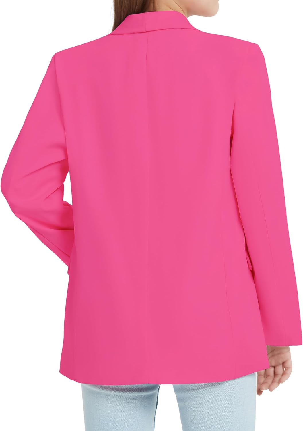 EXARUS Girls Blazer Jacket Teen Suit Long Sleeve Shawl Collar Formal Blazers Open Front Inner Pocket for Kids 6-12 Year - Image 2