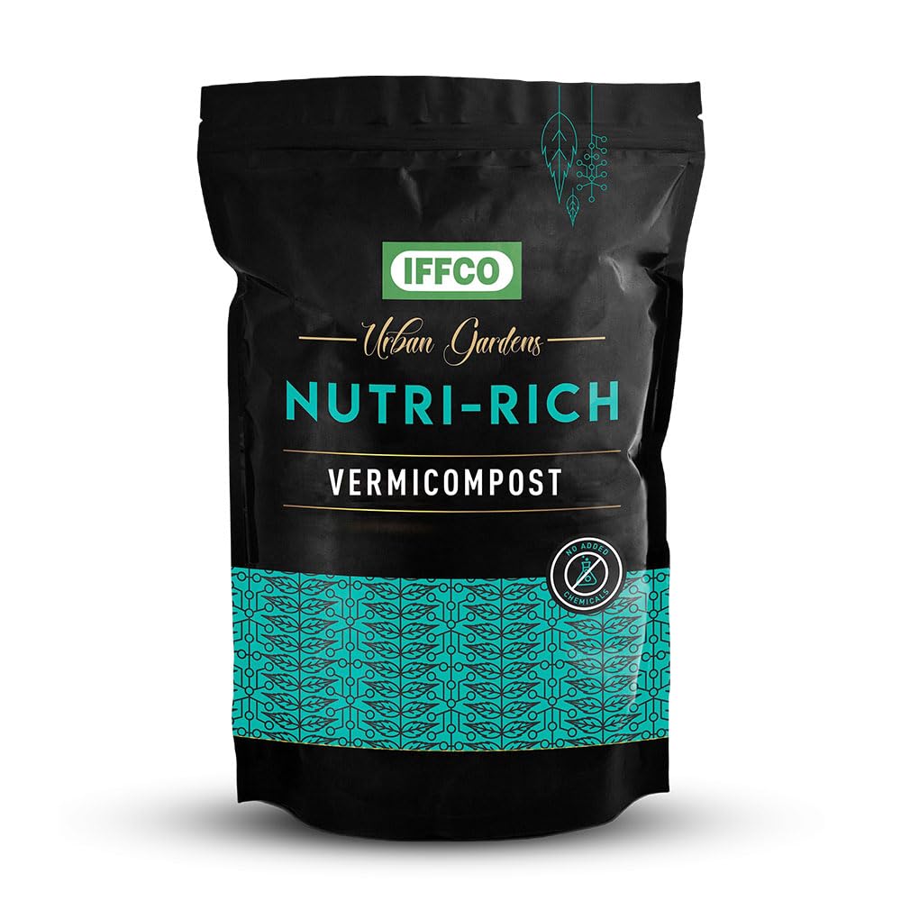 IFFCO Urban Gardens - Vermicompost 5kg – Nutri Rich | Cow Dung Based Manure for Home Garden, Terrace & Balcony Plants
