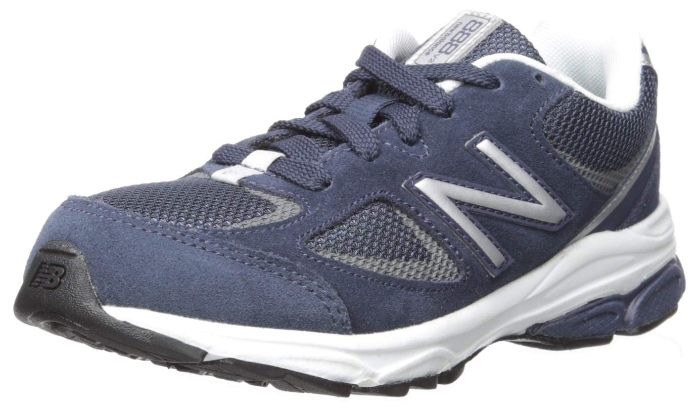 New Balance Kid's 888 V2 Lace-up Running Shoe, Navy/Grey, 3.5 Big Kid