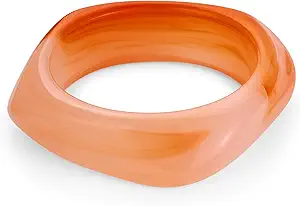 WOWORAMA Colorful Resin Acrylic Bangle Bracelets for Women Geometric Chunky Mottled Acetate Resin Bangles Wide Acrylic Plastic Bracelets Statement Jewelry