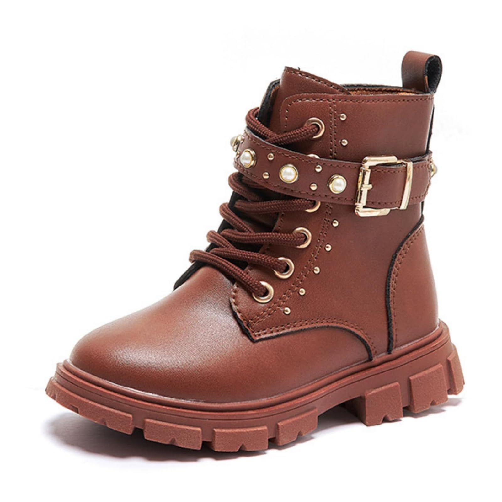 Bottes d'équitation pour filles en caoutchouc marron 33
