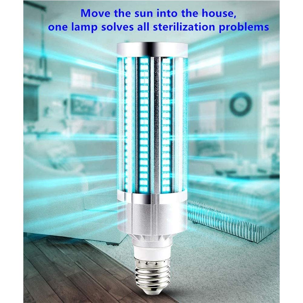 Lámpara LED germicida,E27/E26 Base Led Bombilla de maíz, Lámpara de desinfección con Bombilla de Tubo de luz Ultravioleta UV para el hogar, restaurantes, escuelas, 60W,UV Light+Remote Control,2