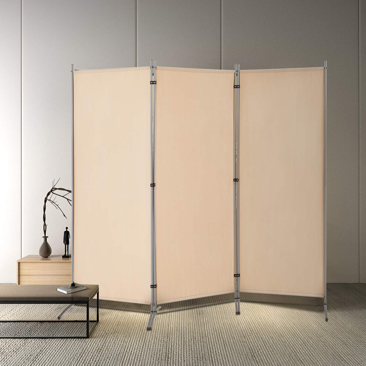 Esright 3 Panel Office Room Divider, 6 Ft Tall Folding Privacy Screen