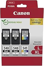 Canon PG-540XL x 2 / CL-541XL High Yield Genuine Ink Cartridges, Pack of 3 (2 x Black, 1 x Colour) - Cardboard Multipack