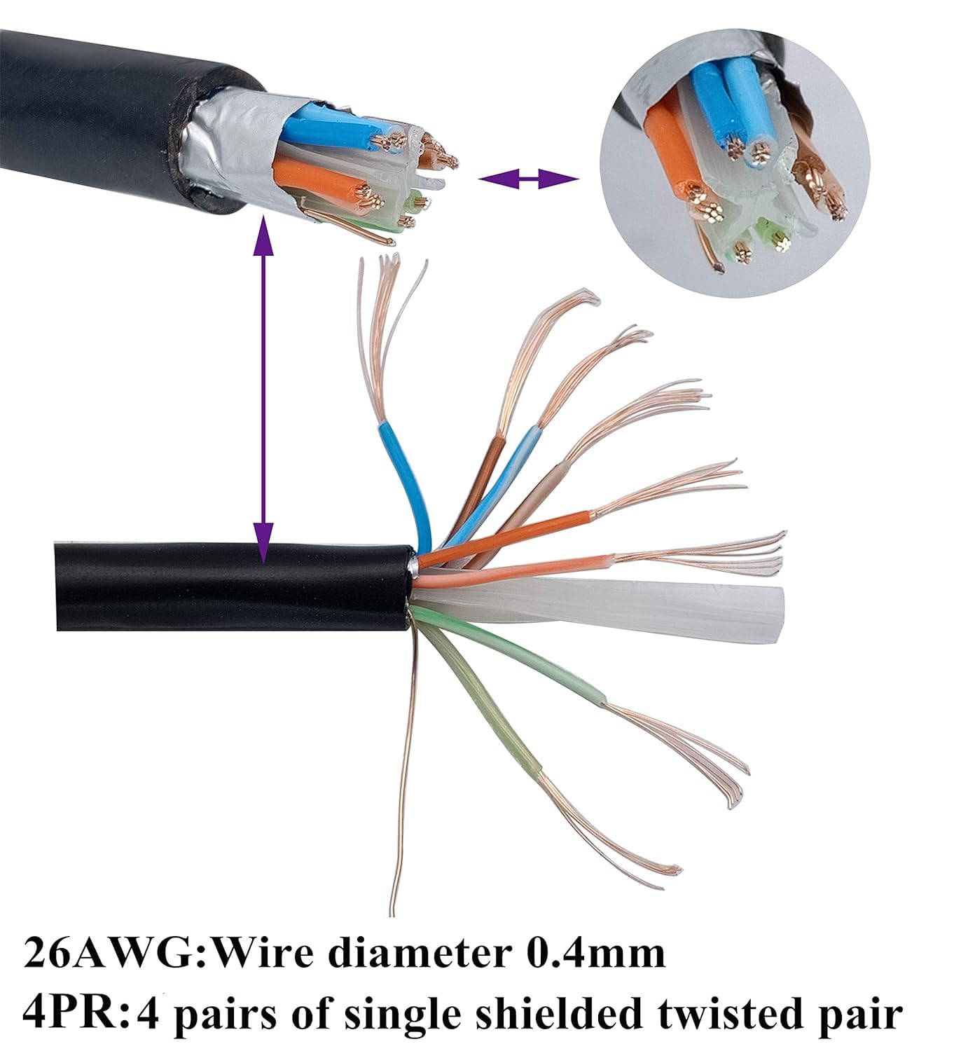 AAOTOKK Cat 6 Ethernet Cable 90 Degree UP (Upward) Angle RJ45 Male