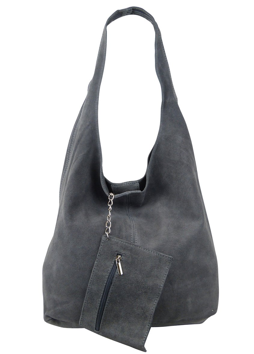 Freyday BT02 - Borsa da donna, in pelle scamosciata, borsetta a tracolla dall’effetto metallizzato