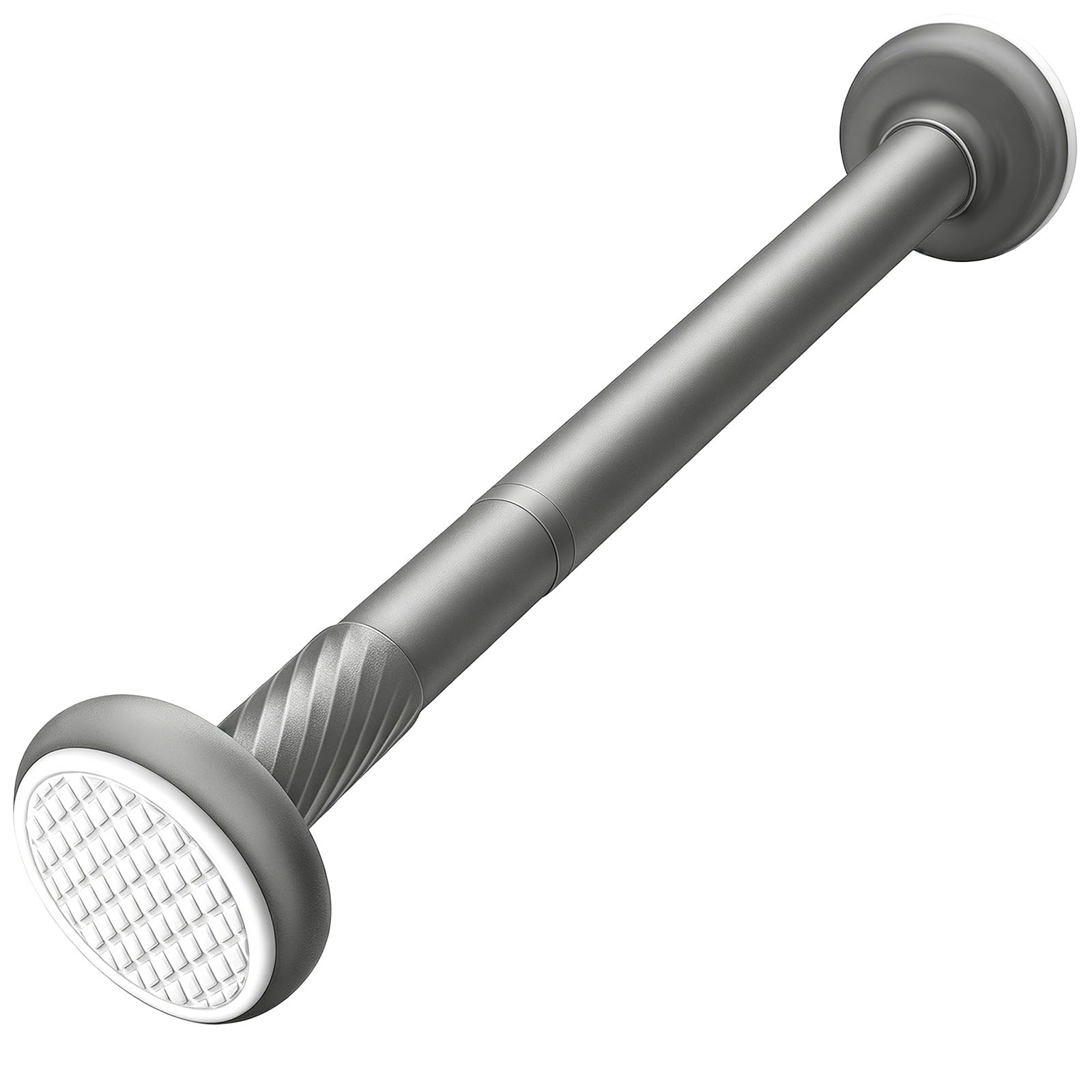 Curtain Tension Rods 14'' to 193'' No Drilling, Adjustable Tension Curtain Rod for Bathroom Windows Closet Rods, No Rust(Grey,420-490cm/165-193in)