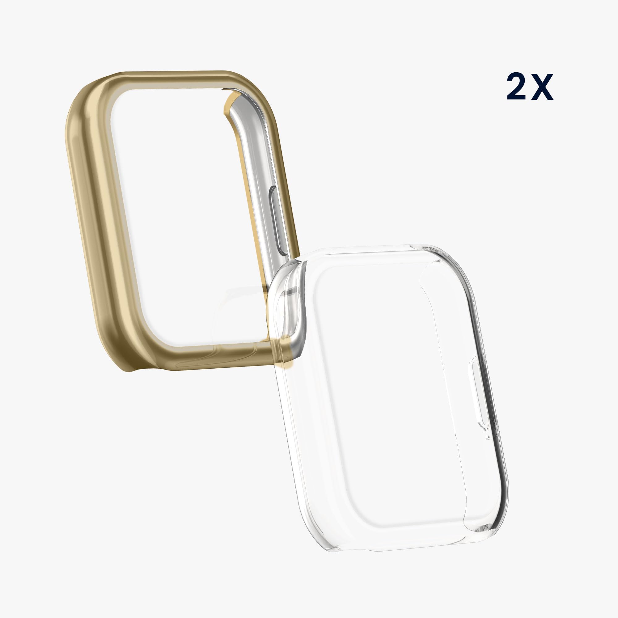 kwmobile Etui kompatybilne z Samsung Galaxy Fit 3 Case - 2X Silikonowe etui na ekran do Fitness Tracker - Przezroczysto-złote