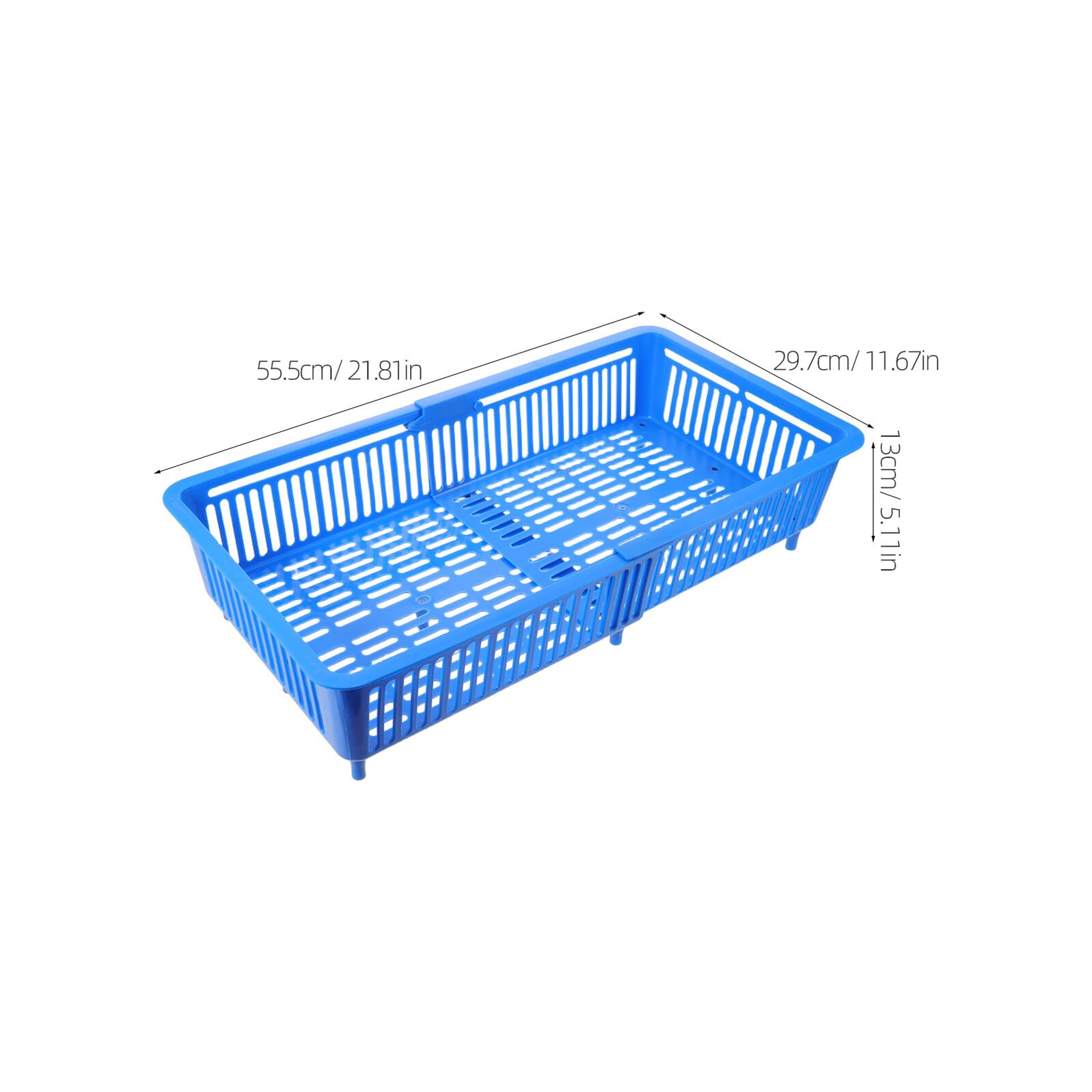 NUOBESTY Cestino per Sgocciolare Frutti di Mare in Plastica Blu con Gambe di Supporto Uniche e Design Estensibile, Facile da Pulire per Cucina Domestica e Conservazione