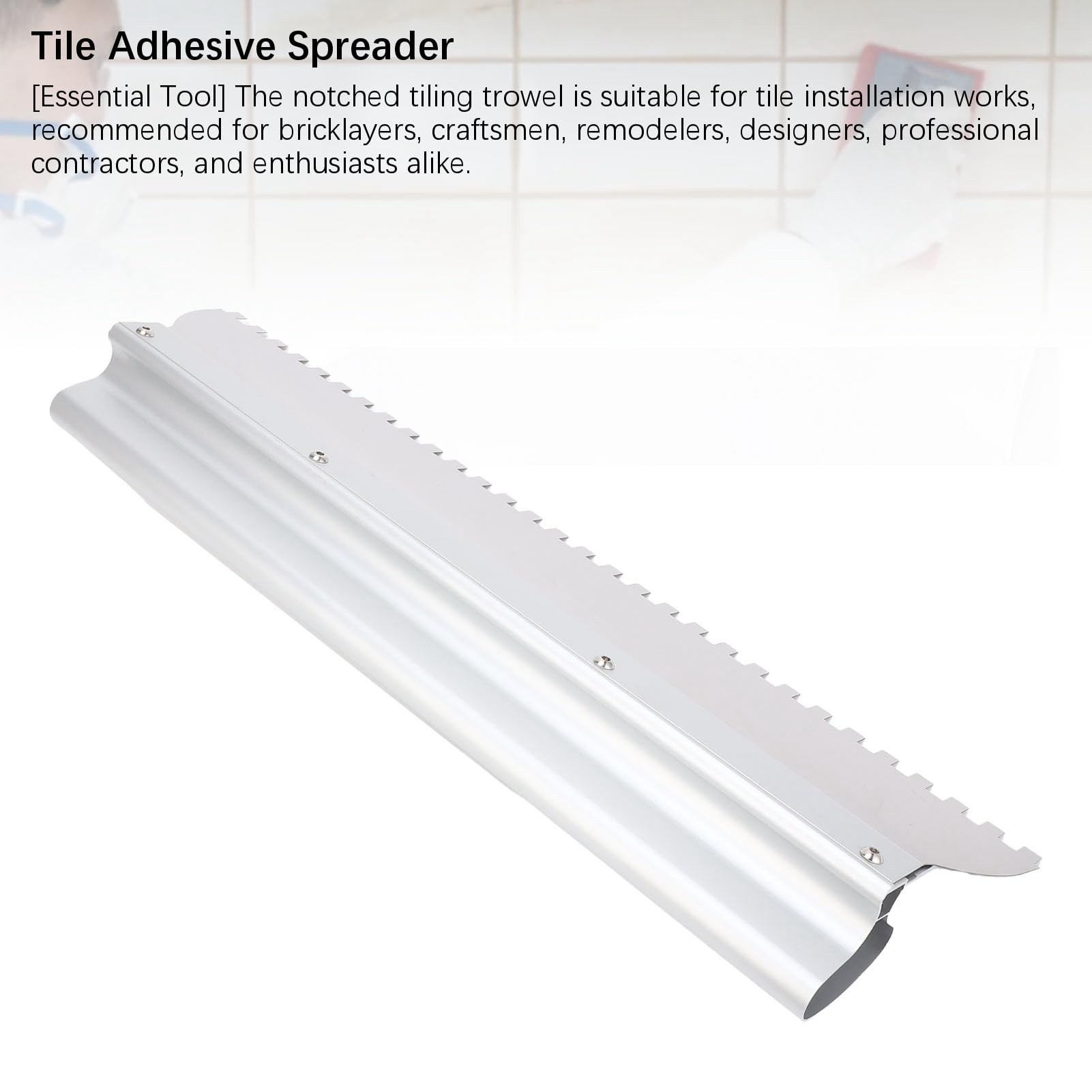 Generic Paca Kwadratowa ze Stopu Aluminium Narzędzie ze Stali Nierdzewnej do Rozprowadzania Kleju do Płytek (24 cale)