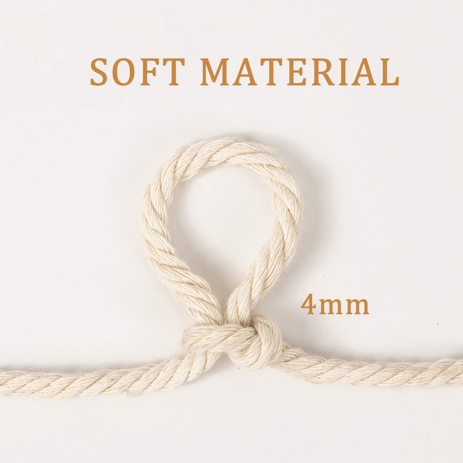 TTYSHIP Corde En Coton 20mm Beige 4m - Cordon Macramé Épais Pour Suspensions Plantes Et Décoration