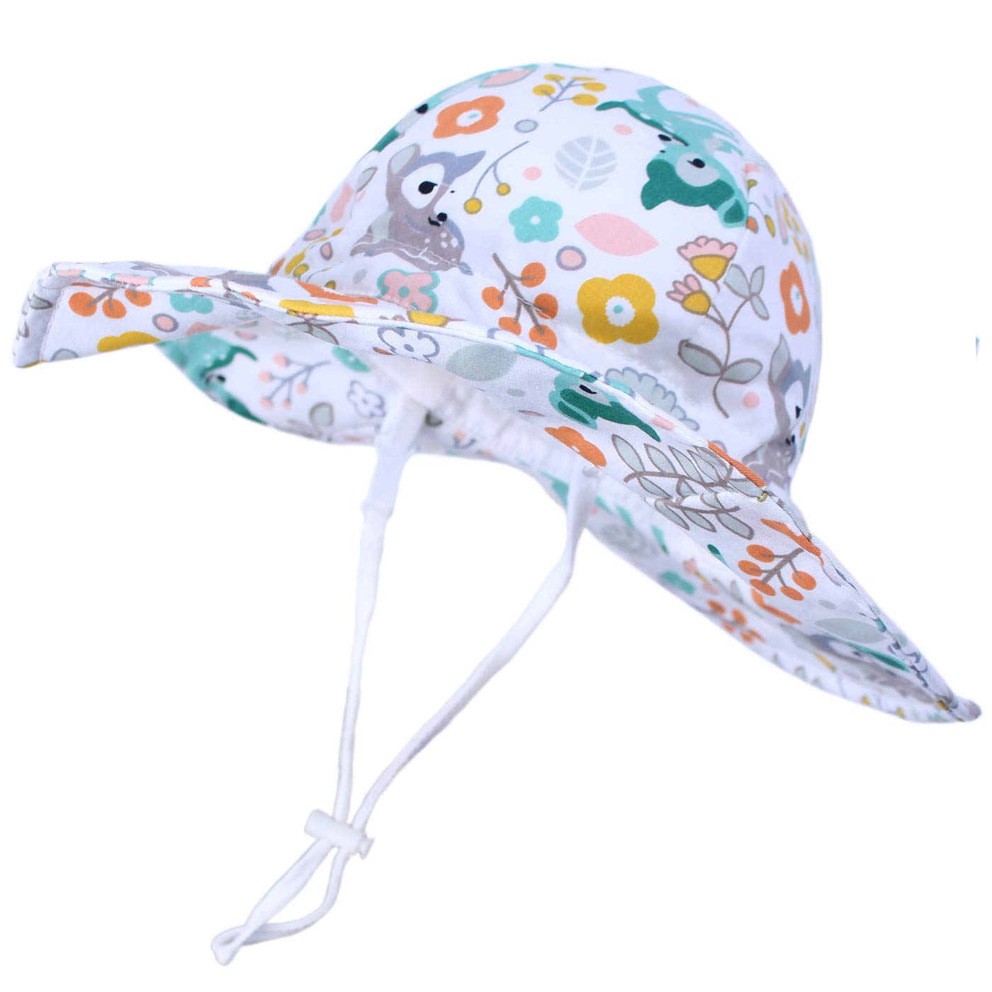 Happy Cherry Bebé Sombrero Pescador para Niños Niñas Primavera Verano Bucket Hat Infantil Gorra de Sol con ala de Estampado de Dinosaurio para Playa Viajes Vacaciones Algodón - 6 Meses-8 Años