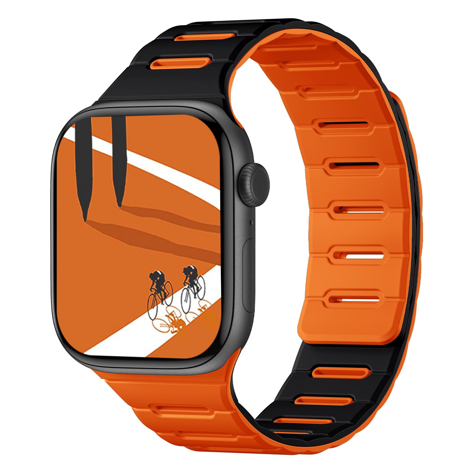 Bandletic Apple Watch Band, Magnetic, Compatible with Apple Watch Band, Silicone, Double Sided, Sweatproof, 49mm/46mm/45mm/44mm/42mm Series Ultra/Ultra2/Ultra3/11/10/9/8/7/6/SE/5, Lightweight, Soft : 