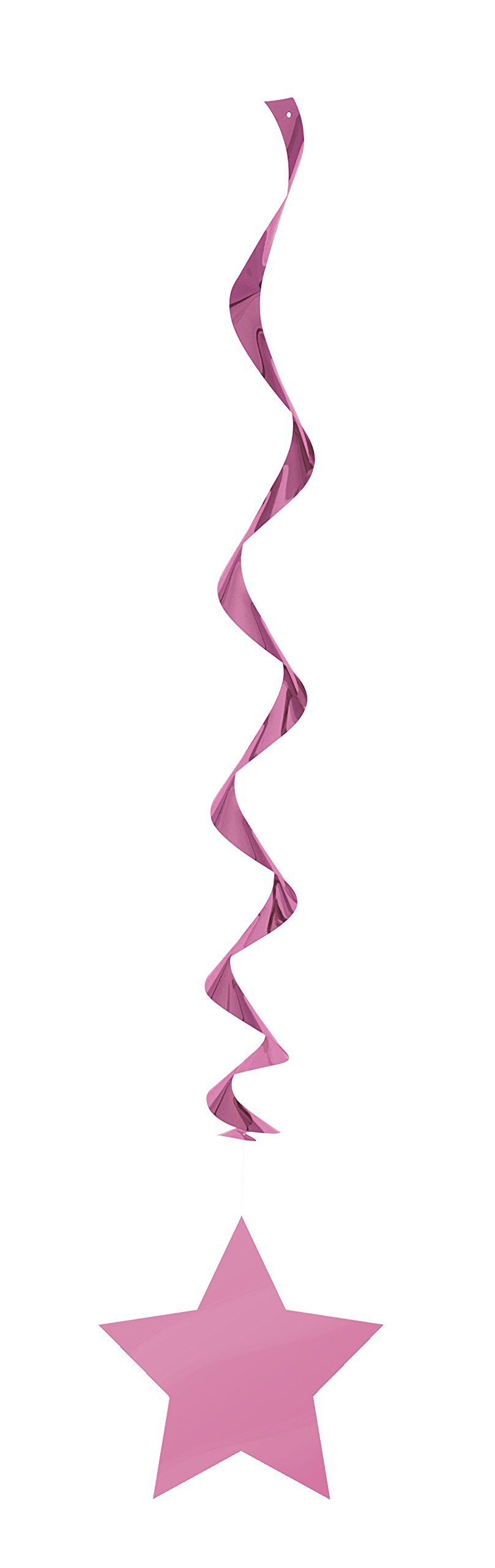 Hot Pink Solid Hanging Swirl Decorations - 26