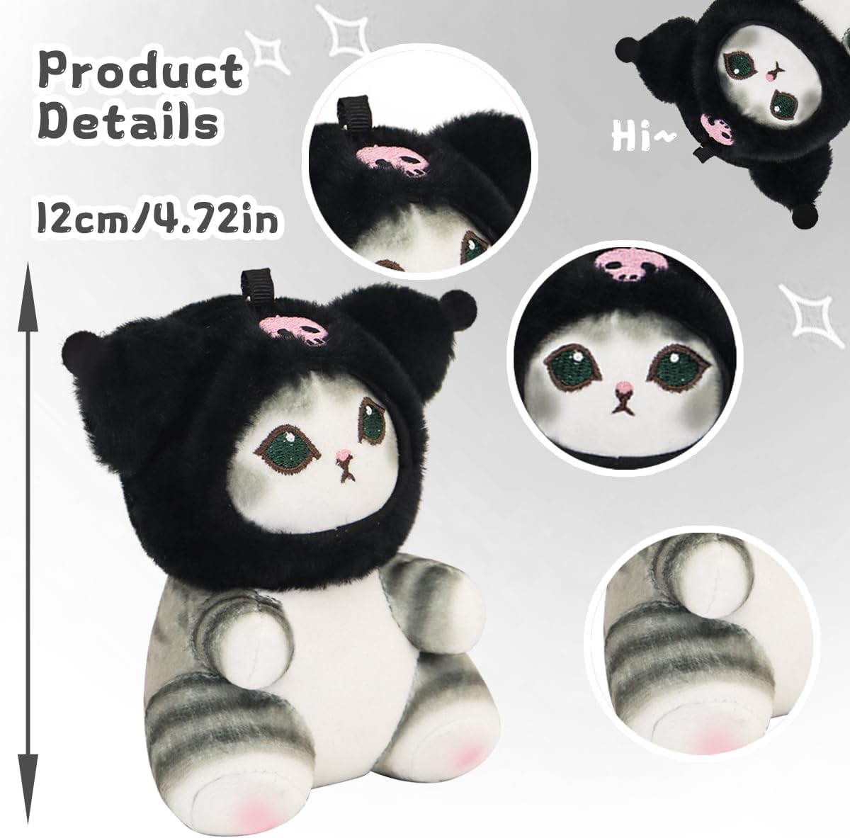 Limited Edition Shark Cat Plush Keychain – Mini Bag Charm for Backpack & Purse, for Shark Cat Fans - Image 5