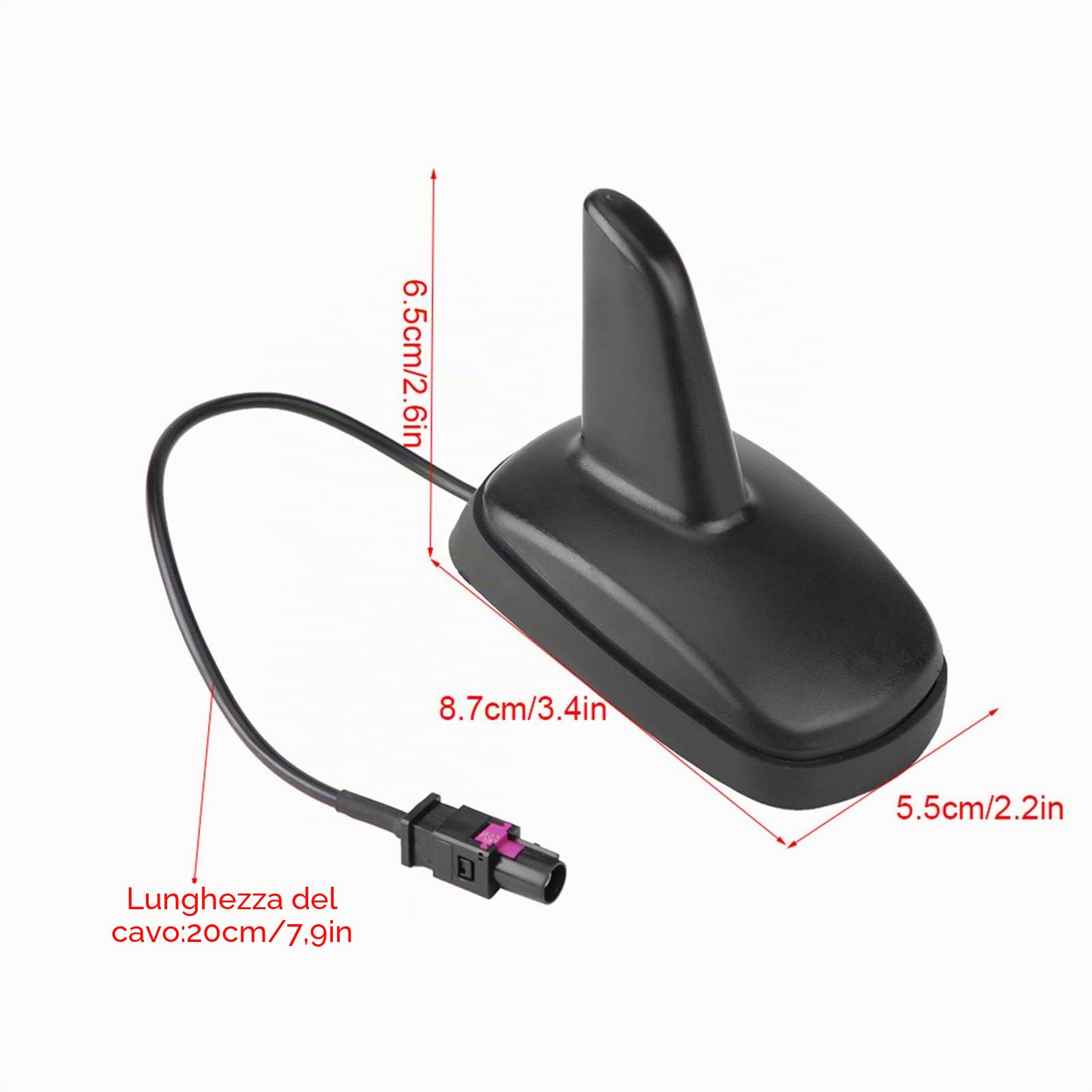 Antenna auto Shark Fin tetto radio FM Antenna nero