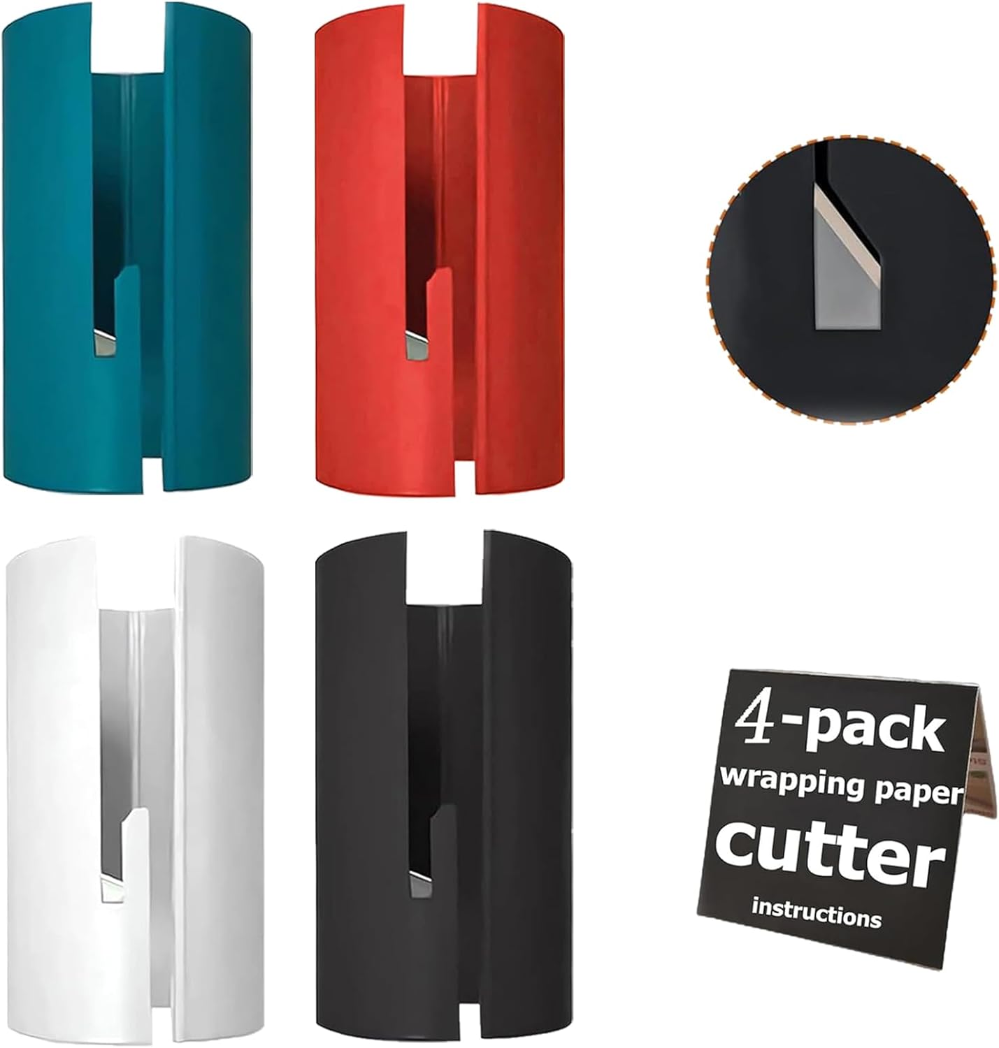 4 Packs Wrapping Paper Cutter,Gift Wrap Cutter Kraft Paper
