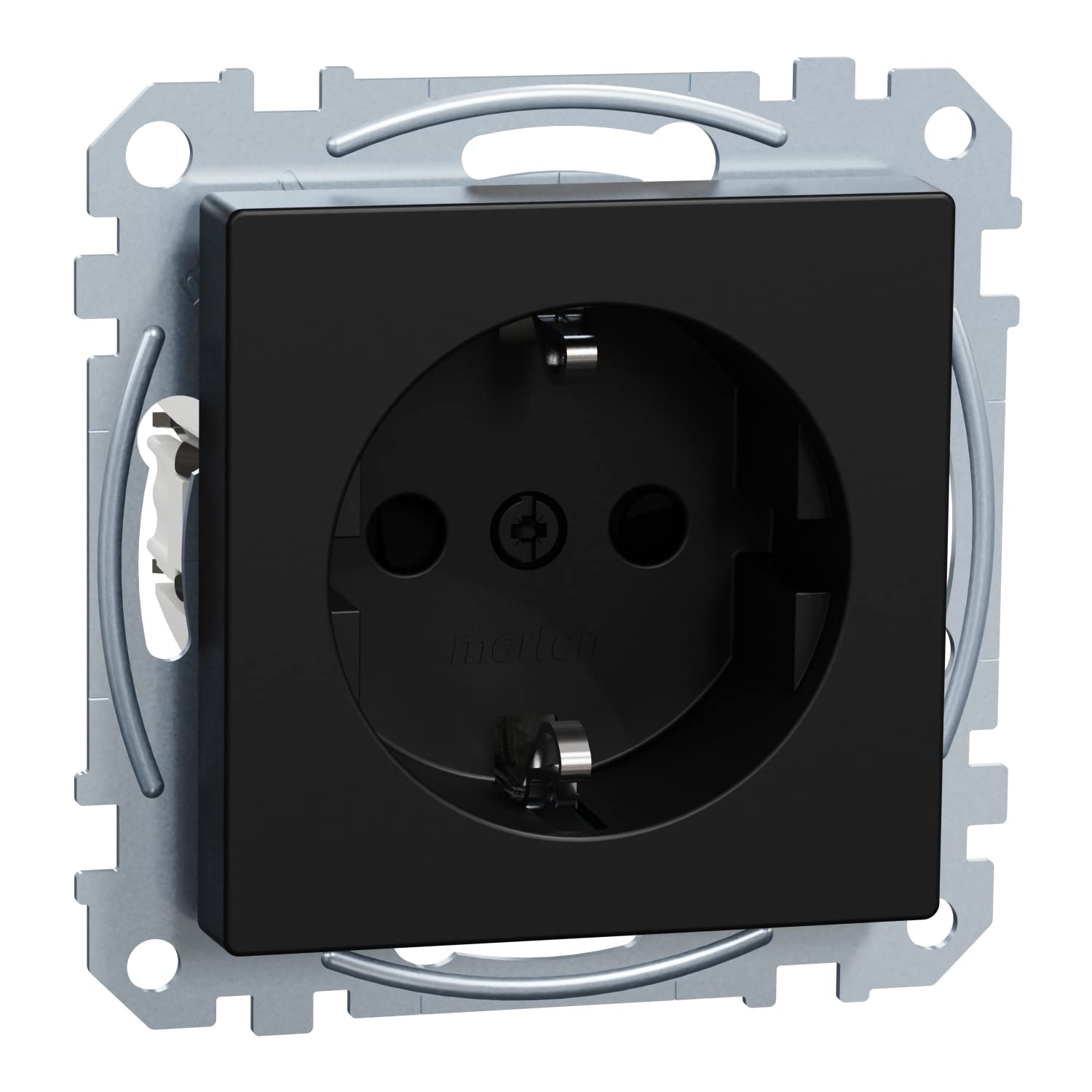 Merten Schuko Socket Ocean Plastic, Increased Touch Protection, Plug-In Terminals, Matte Black, System M, MEG2300-0403, Protective Contact Socket-image-15
