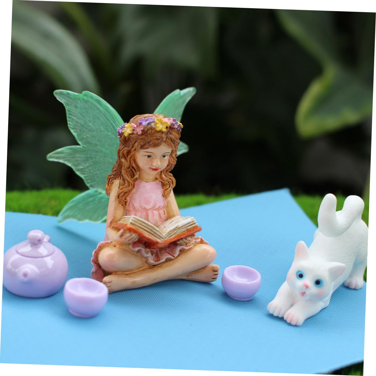 TOYANDONA 5sätze Resin Cat Fairy Sculpture Teiliges Teetassen Garten-Dekoration Zauberhafte Katzenfiguren Im -landschaftsdesign Für Katzenliebhaber Und Gartenliebhaber