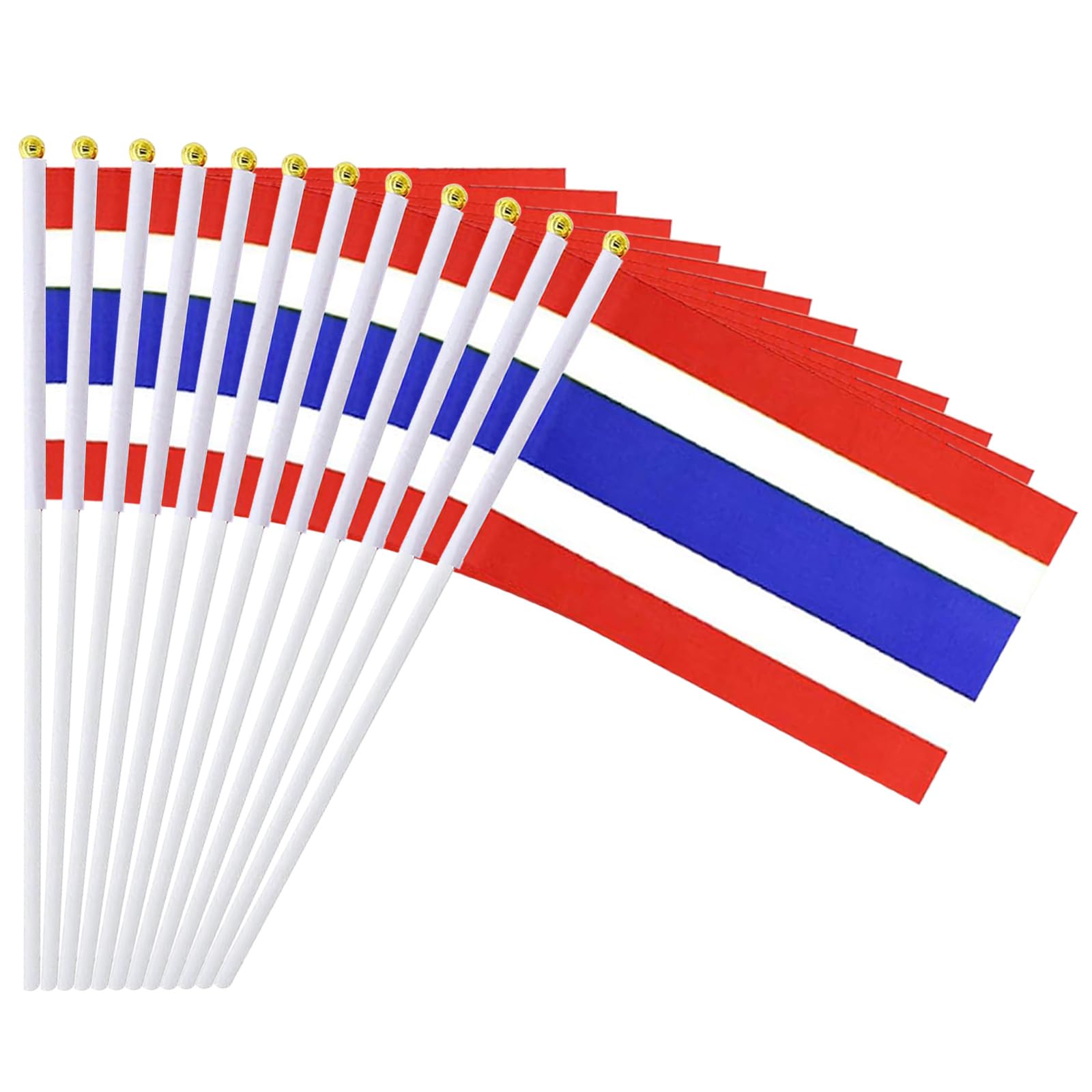 mflagperft Thailand Flags on Stick 12 Pack, Small Handheld Thai Flag — image 1