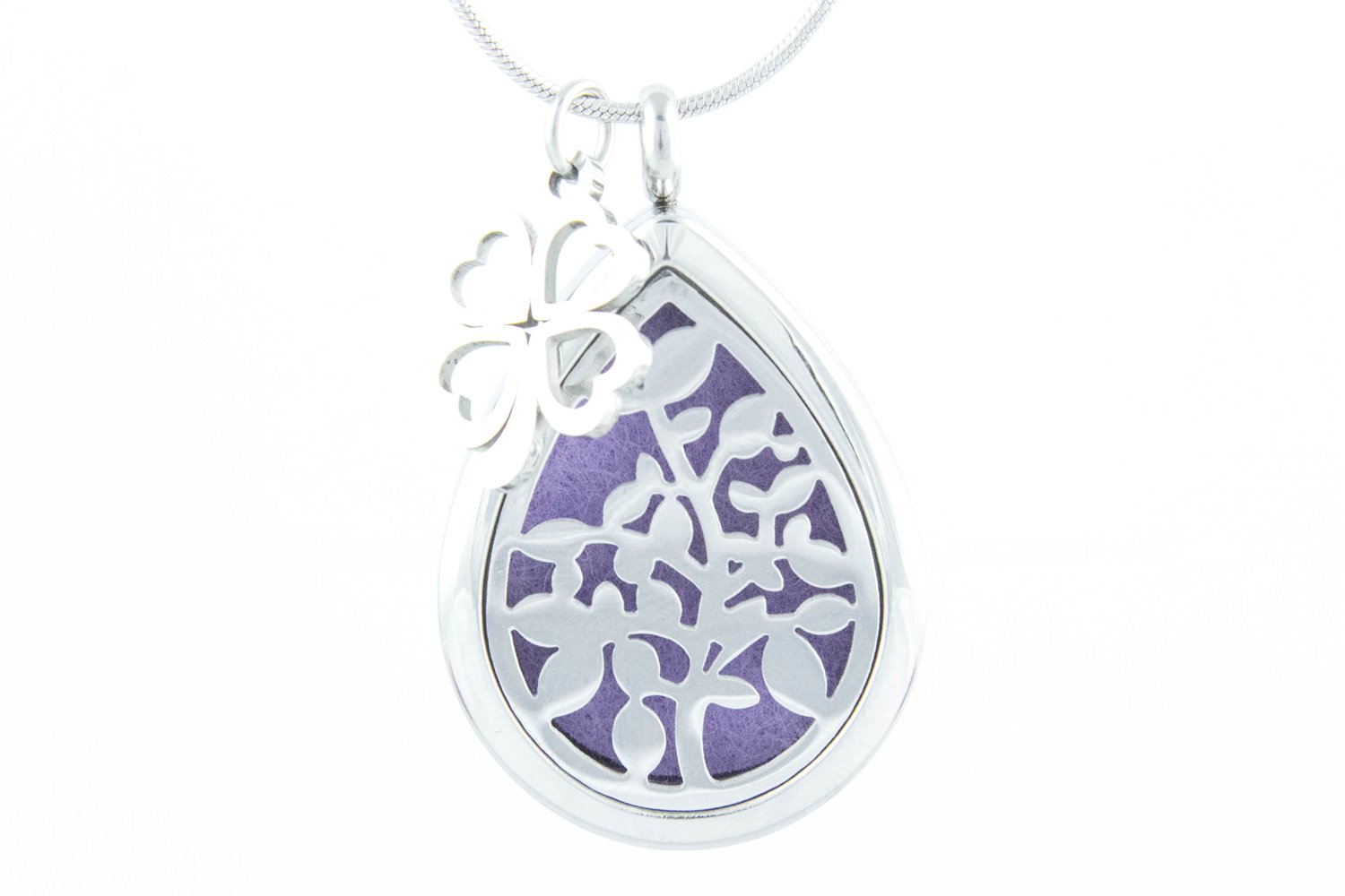 Essential Oil Diffuser Necklace Teardrop Jewelry with 8 Color Pads - Hypo-Allergenic 316L Stainless Steel - 24" Adjustable Chain