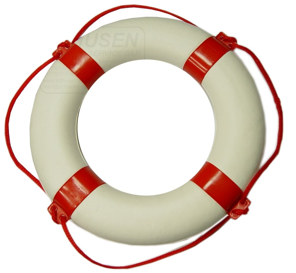 Rettungsring/Rettungsreifen 57 * 34 cm un weiß/rot