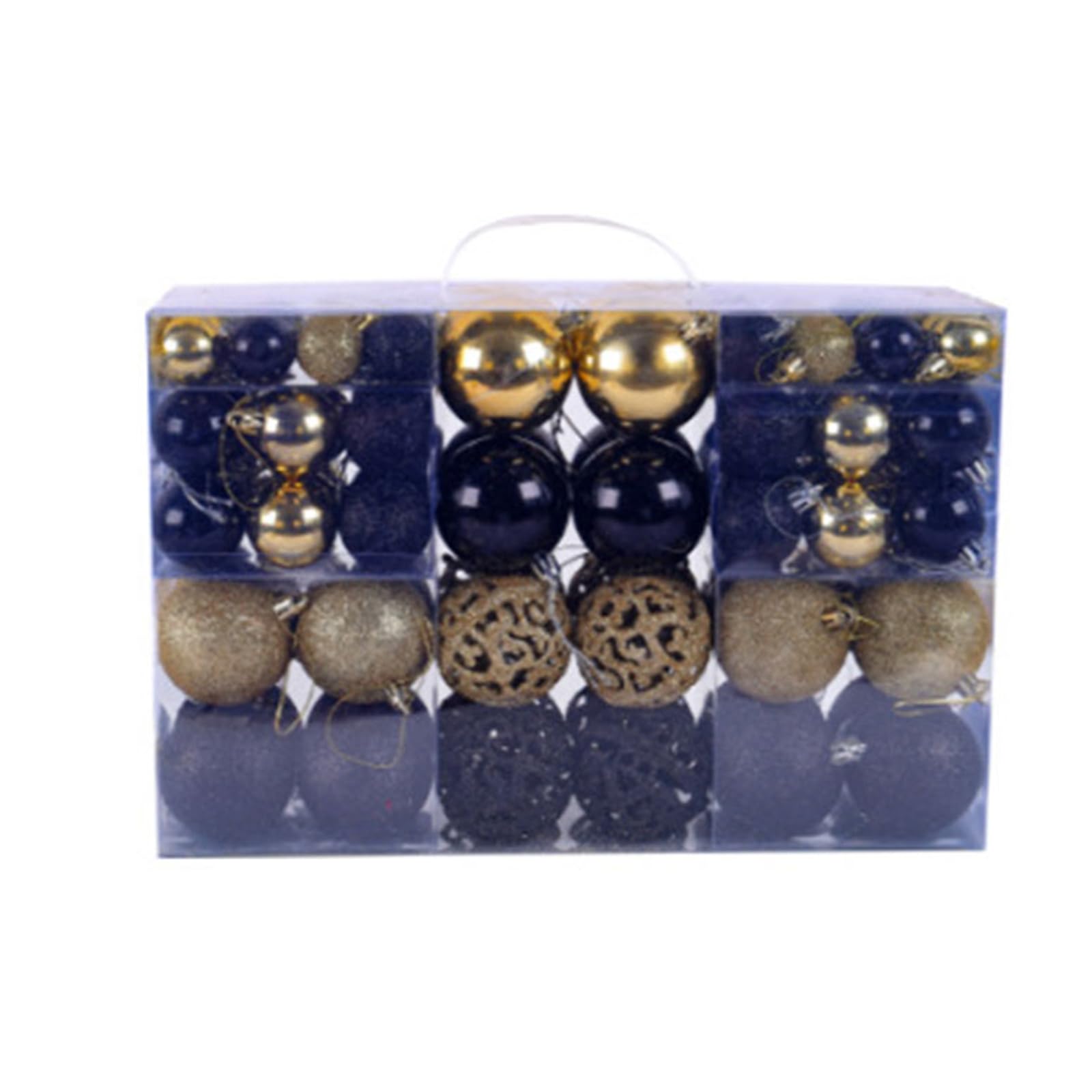 Msioytog Black Gold Christmas Ball Ornament 100Pcs / Box Christmas Tree Baubles Box Package Tree Decoration Hanging Ball Baubles