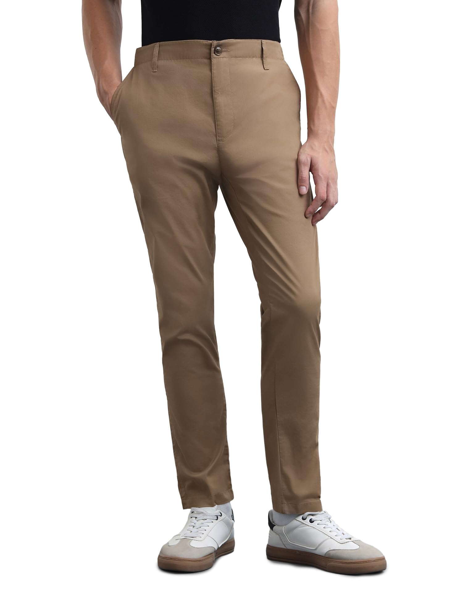 flying machine Men's Slim Tapered Fit Trousers| Solid | Mid Rise-picture-22