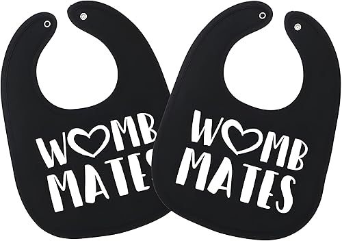 100% Cotton Womb Mates Twin Bibs – Soft, Stylish & Breathable for Boys & Girls – Perfect for Drooling & Teething