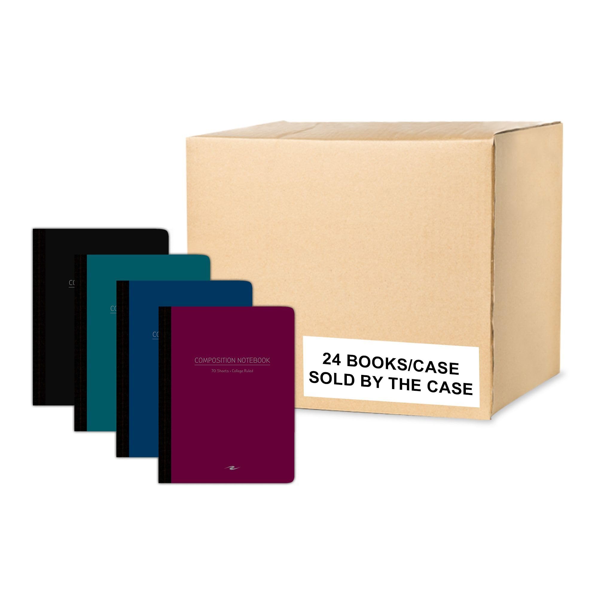 Roaring Spring Poly Flex Composition Notebooks, Case of 24, College Ruled, 70 Sheets, 15# White Paper, 9.75"x7.75", Flexible Poly Assorted Color Covers, Proudly Made in USA