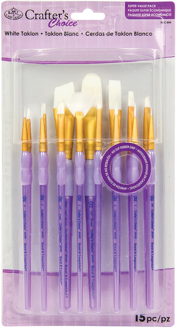 Royal Brush Manufacturing BRUSH TAKLON WHITE 15/PKG, us:one size