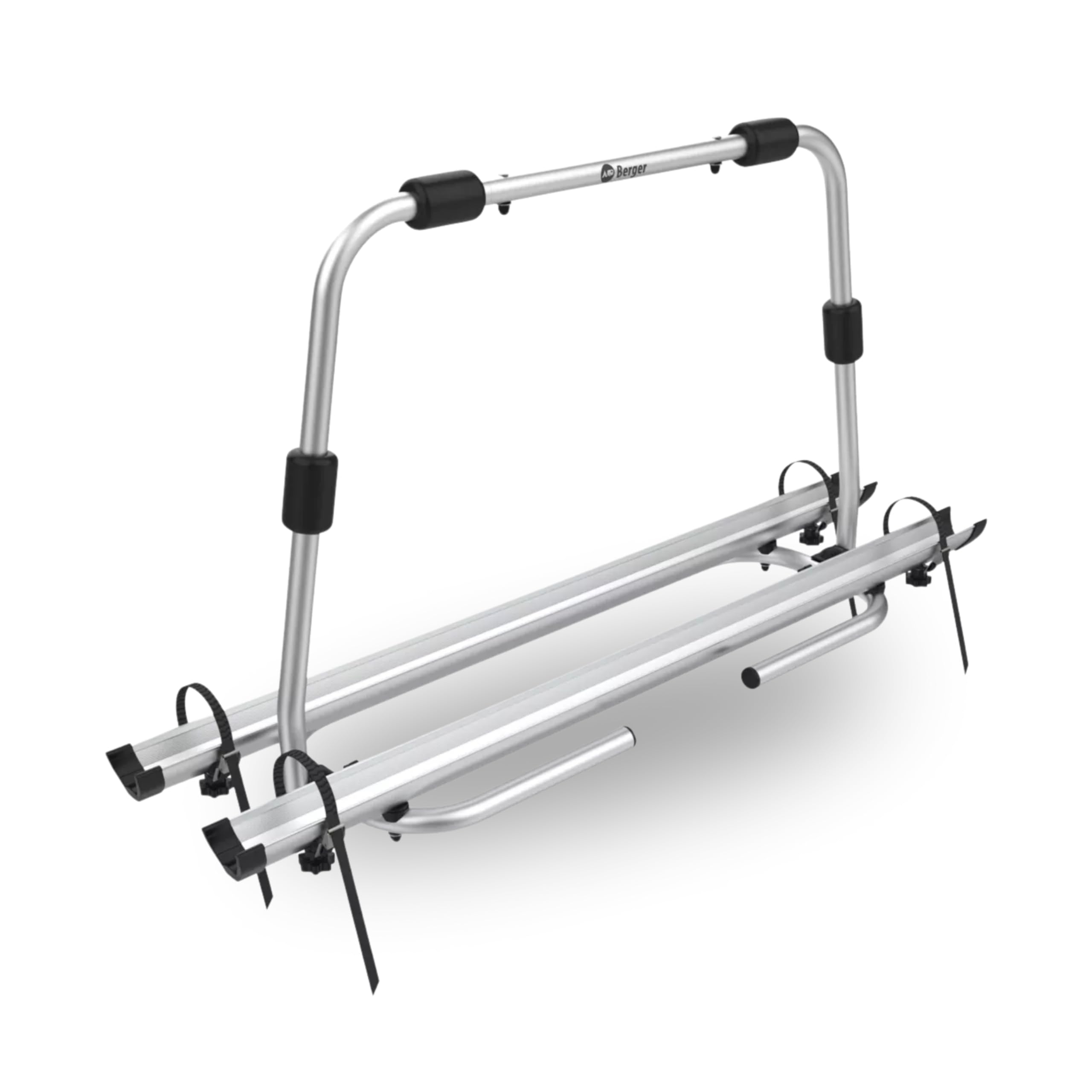 BERGER Portabicicletas para Coche Super XL, Portabicicletas Caravana, Enganche para Remolque, Soporte Trasero para 2 Bicicletas, Bicicleta eléctrica, Bicicleta de montaña, Plegable, Aluminio