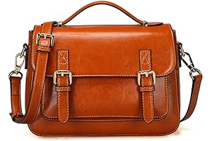 JeHouze Women's Genuine Leather Crossbody Purse—Vintage Messenger Bag Style
