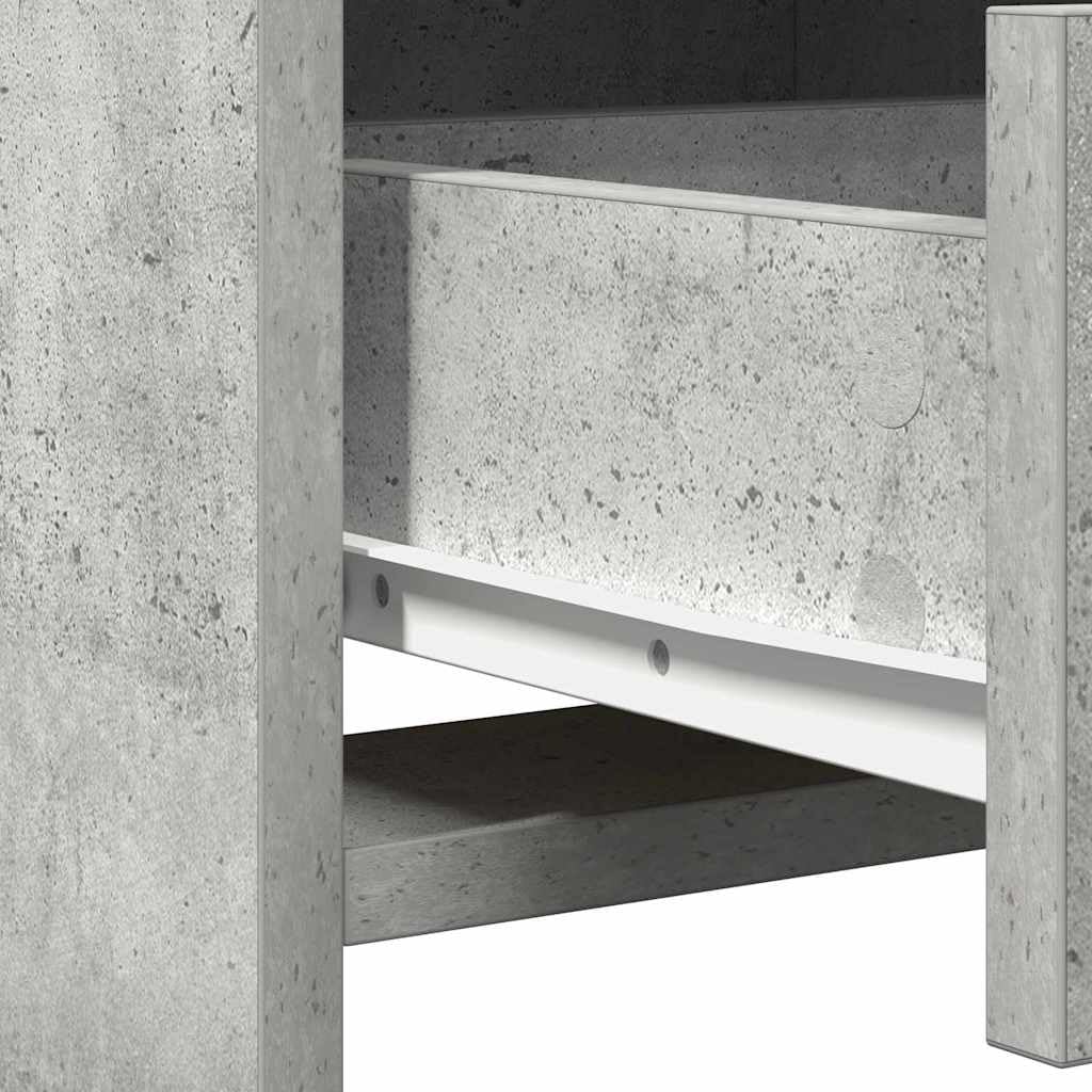 vidaXL Tavolo da Trucco Grigio 78.5 x 41 x 135 cm Legno Multistrato, Toeletta da Camera, Moderna, con Ampio Spazio, Mobile ergonomico, Tavolo Decorativo, Organizer, Specchio LED