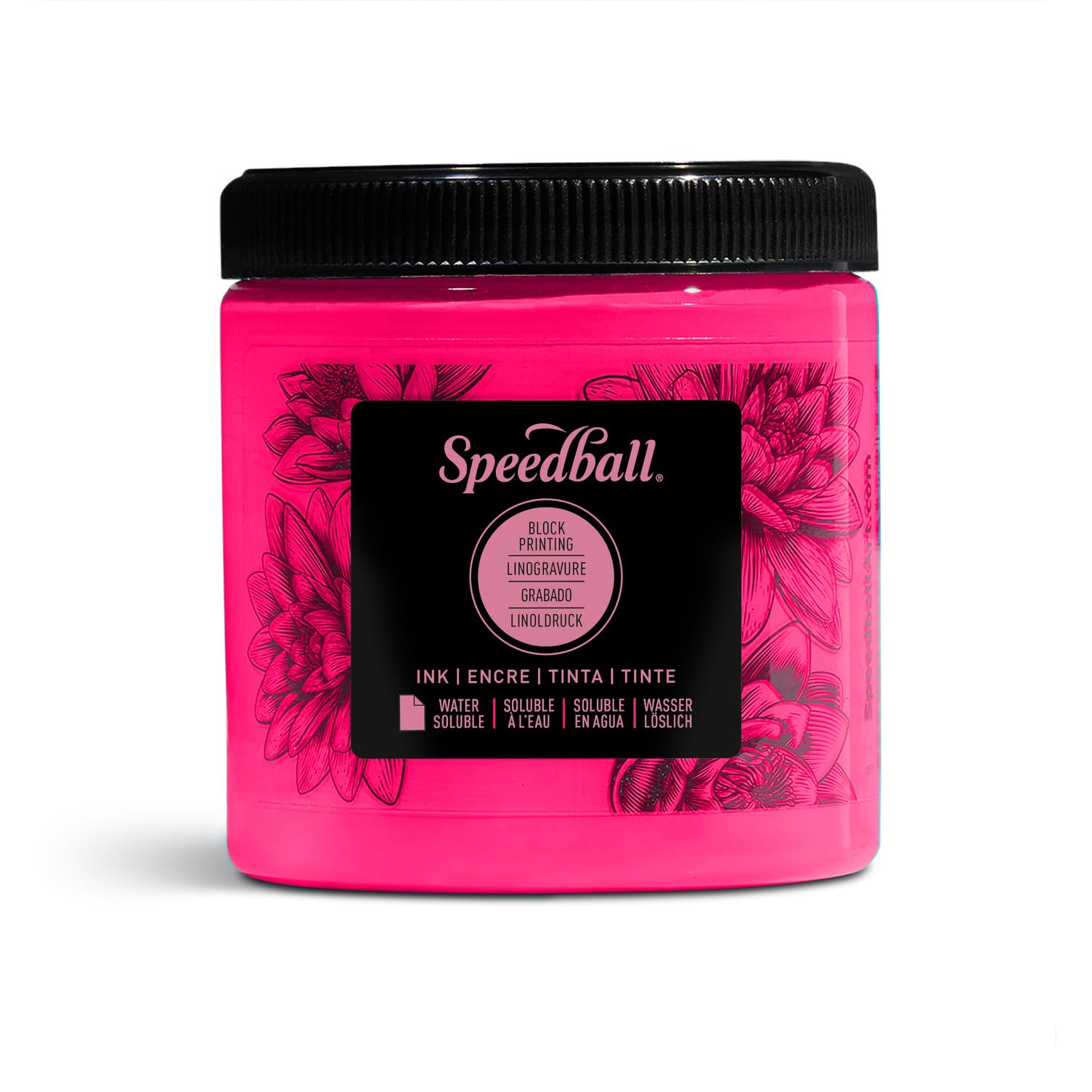 Speedball Fluorescent Hot Pink Water-Soluble Block Ink - 236.5ml - AP Seal Certified