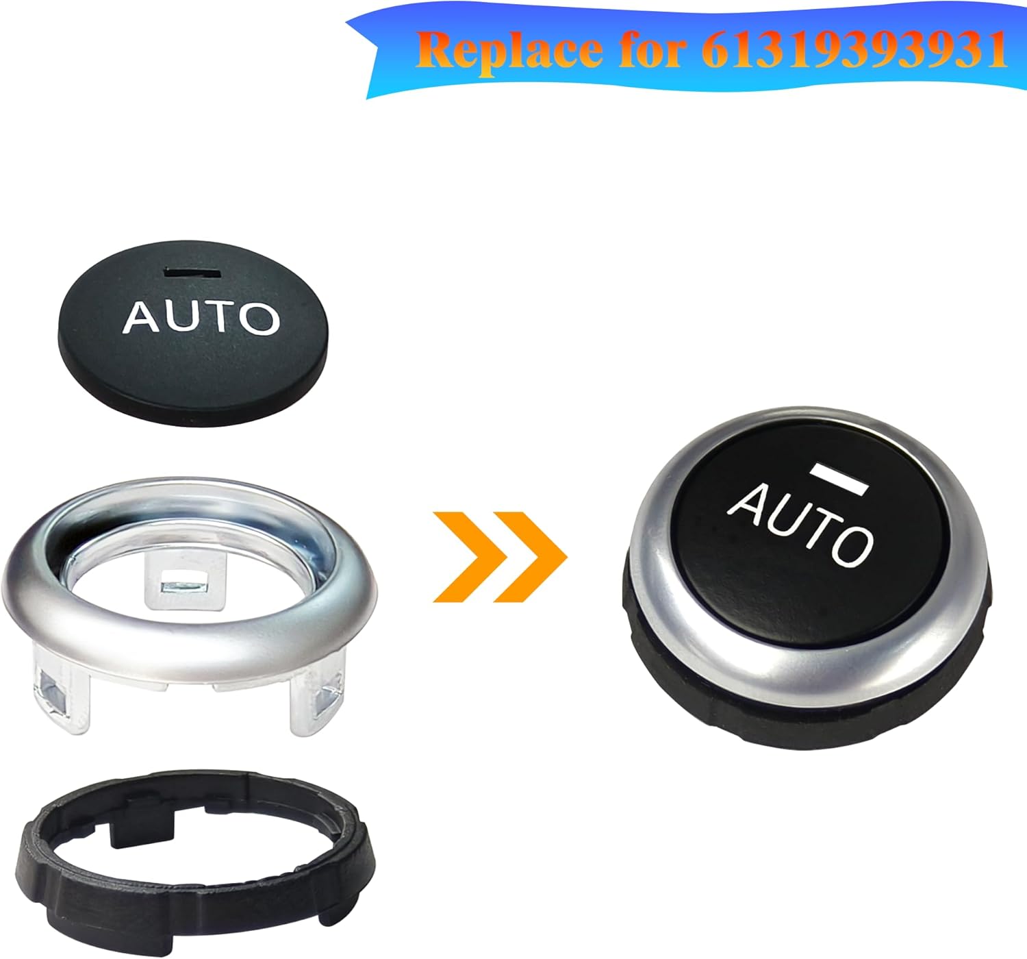 Compatible with Air Conditioning AC Knob Button Compatible with 5‘ 6’ 7‘ X5 X6 F10 F15 F16 F12 F13 F01 Front Console/Rear Climate Control Replacement for 61319393931 (1 Set-with)