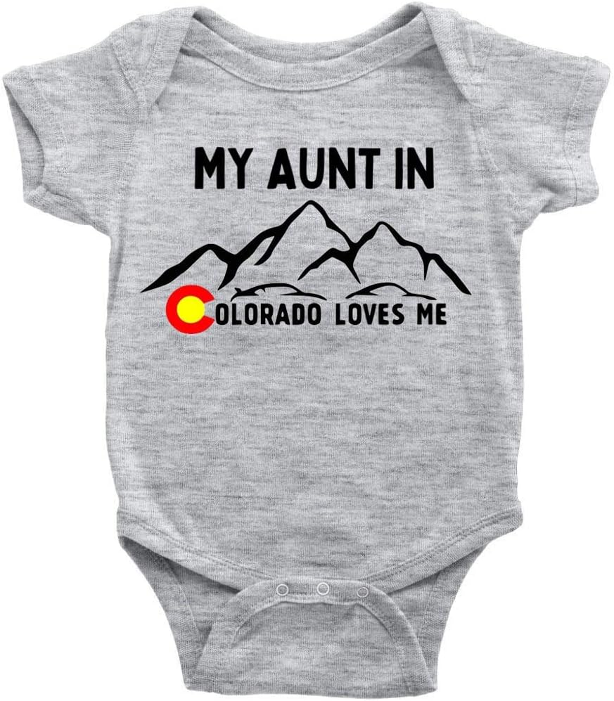 My Aunt in Colorado Loves Me Infant Romper Cotton Short Sleeve Playsuit for Baby