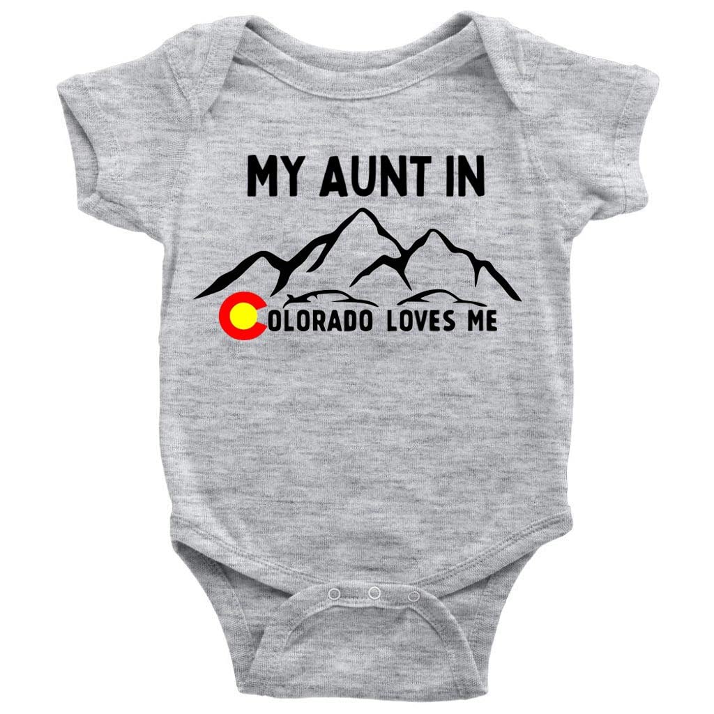 My Aunt in Colorado Loves Me Infant Romper Cotton Short Sleeve Playsuit for Baby