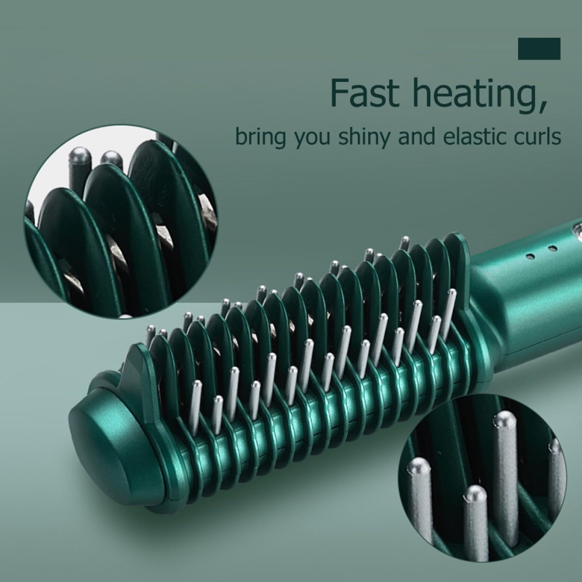 Plancha de Pelo Portátil Temperatura Ajustable y Peine Combinado para Peinar y Alisar, Rizador de Cabello para Viajes Batería de 2600mah y Carcasa de Abs Verde