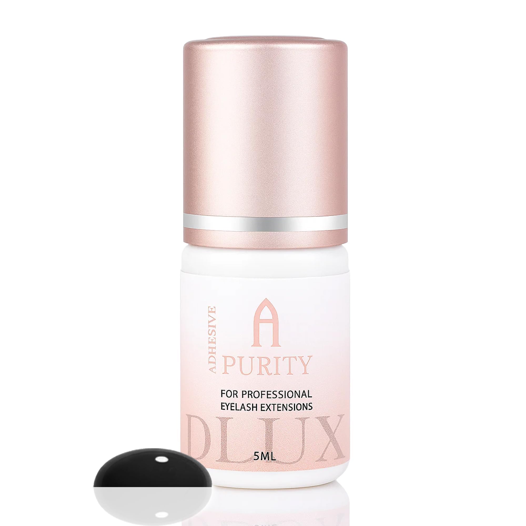 DLUX PROFESSIONAL Eyelash Extension Glue for Professionals - 8 Weeks Retention, 0.5 Sec Drying Time, Latex Free Semi Permanent Individual & Volume Lash Extension Glue